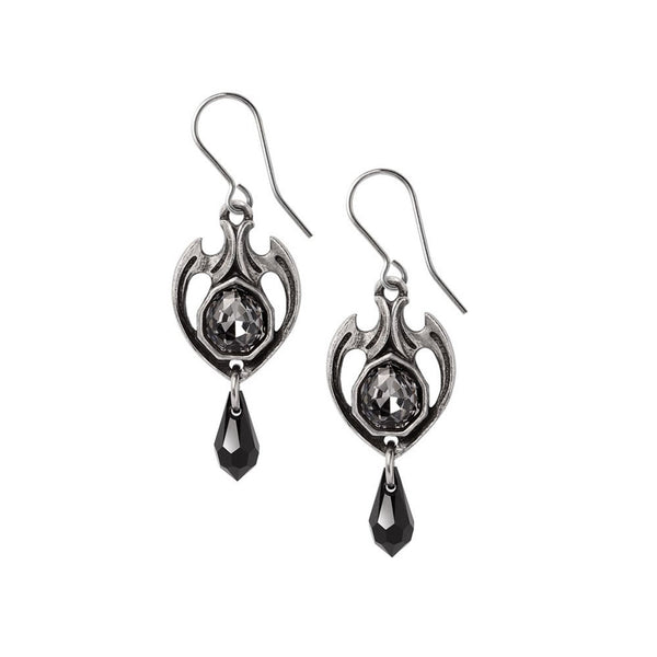 Midnight Memorial Crystal Earrings by Alchemy Gothic