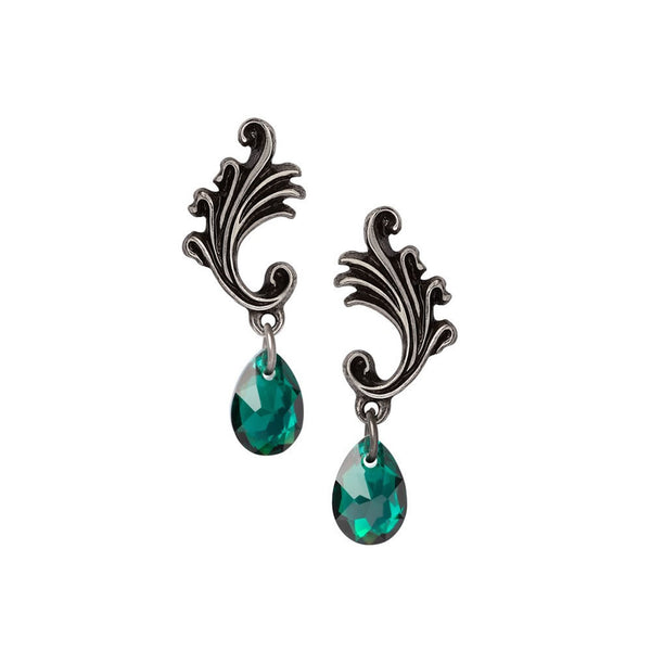 Churchyard Green Crystal Earrings by Alchemy Gothic