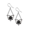 Heart of Blackness Black Rose Earrings by Alchemy Gothic