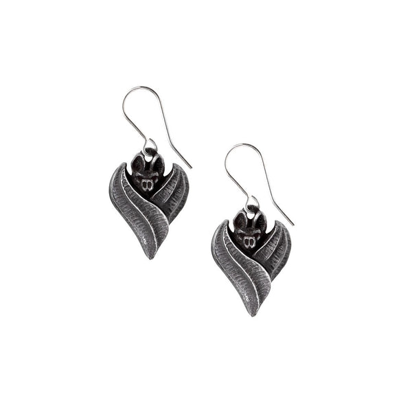 Evil-ution Dropper Bat Earrings by Alchemy Gothic