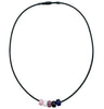 Genderfluid Pride/Ally Necklace with Czech Glass Beads on Black Rubber Cord, 18 inches