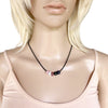 Genderfluid Pride/Ally Necklace with Czech Glass Beads on Black Rubber Cord, 18 inches