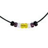 Nonbinary Pride/Enby Ally Necklace with Czech Glass Beads on Black Rubber Cord, 18 inches