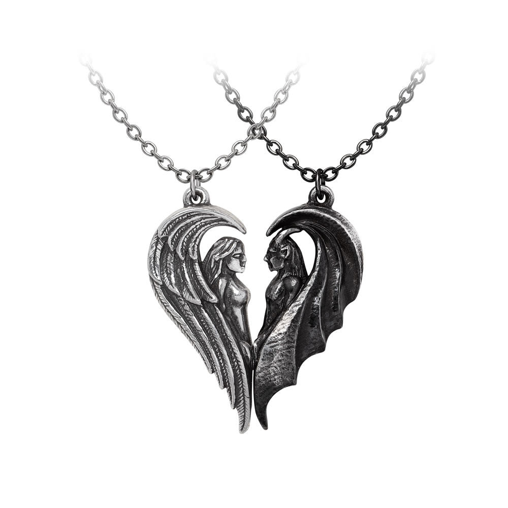 Dark Chemical Companions Angel and Demon Pendant Necklace by Alchemy Gothic