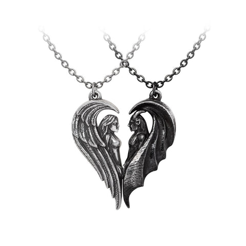 Dark Chemical Companions Angel and Demon Pendant Necklace by Alchemy Gothic