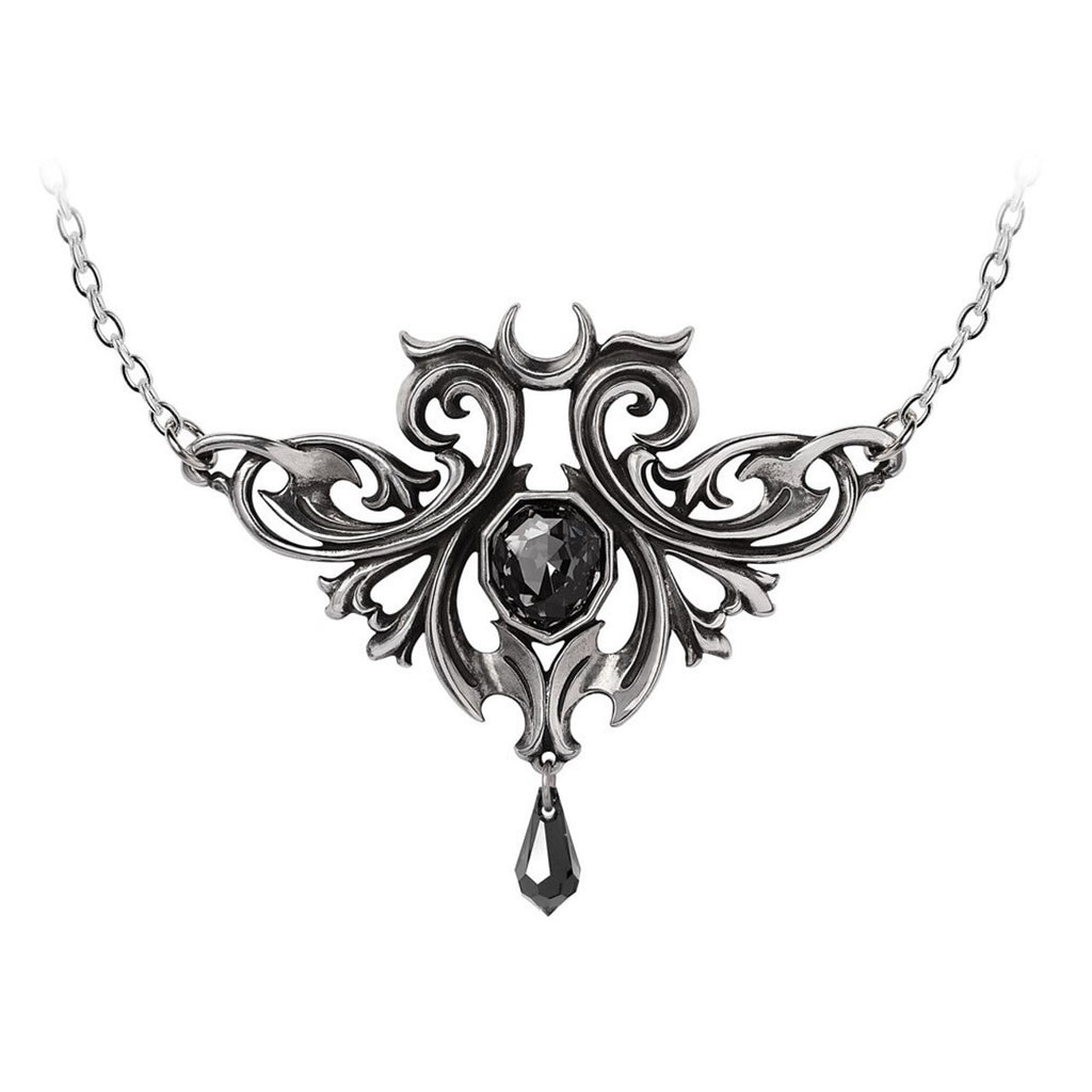 Midnight Memorial Crystal Pendant Necklace by Alchemy Gothic