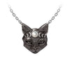 Mystic Moon Cat Pendant Necklace by Alchemy Gothic