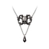 Sweet Death Skull and Black Crystal Pendant Necklace by Alchemy Gothic