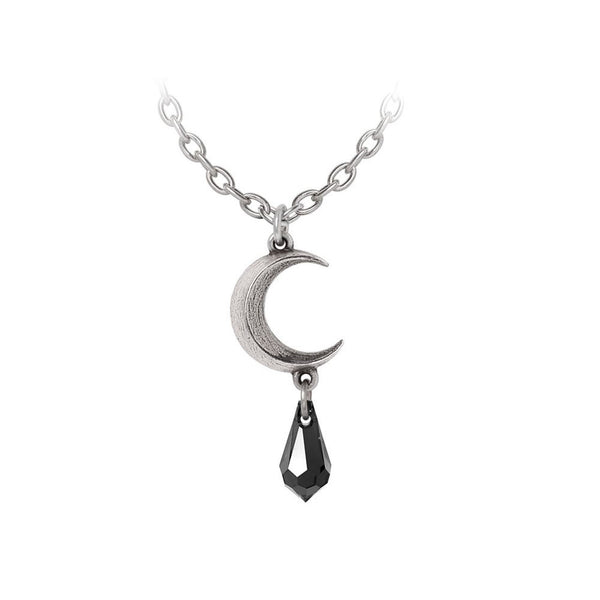 Tears of the Moon Black Crystal Pendant Necklace by Alchemy Gothic