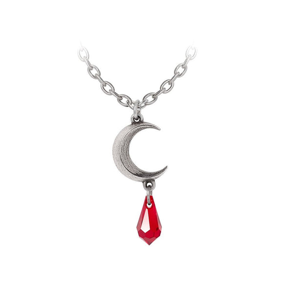 Tears of the Moon Red Crystal Pendant Necklace by Alchemy Gothic