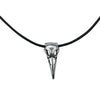 Silver Raven Skull on Fine Black Leather Necklace Cord - 18" to 20"