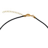 DragonWeave Recovery Triangle Circle Charm Necklace and Earring Set, Gold Plated Black Leather Choker and Leverback Earrings
