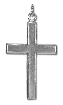 Large Plain Sterling Silver Cross Charm Pendant