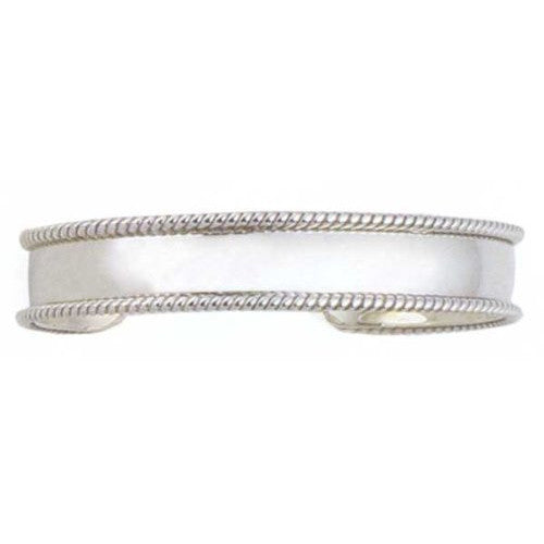 Rope Edge Cuff Bracelet in Sterling Silver
