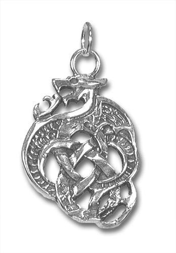 Celtic Knot Sterling Silver Dragon Charm