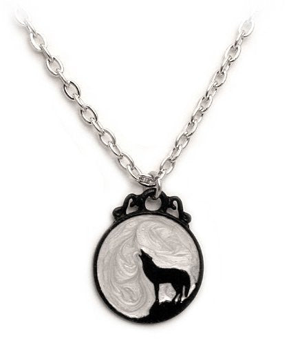 Wolf and 2025 moon necklace