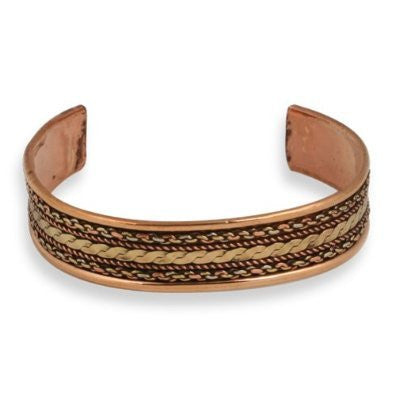 Pizazz Tricolor Copper Braid Cuff Bracelet