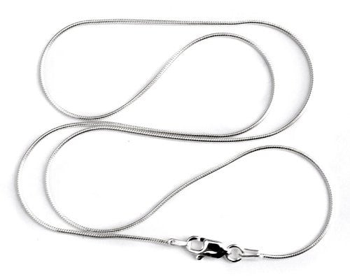 1mm Sterling Silver Round Seamed Snake Chain Necklace