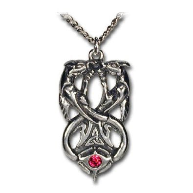 Dragons of Wyrd Red Crystal Dragon Pendant Necklace