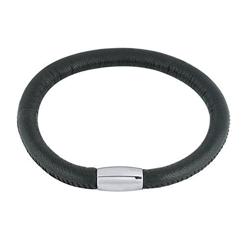 Magnetic Leather Bracelet Black