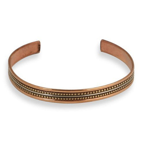 Narrow Tricolor Copper Cuff Bracelet