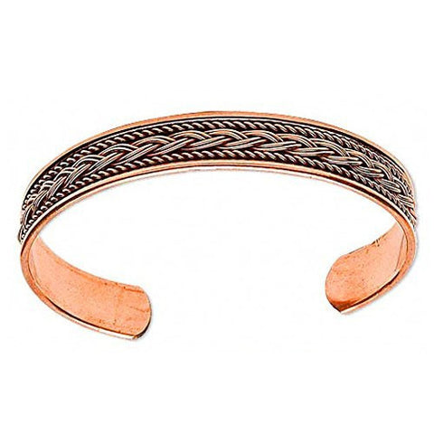 All Copper Braided Inlay Cuff Bracelet