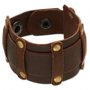 Steampunk Brown Leather Studded Gothic Bracelet