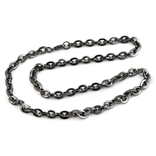 Thickness 3mm/4.5mm/6mm Black Color Figaro Chain Stainless Steel