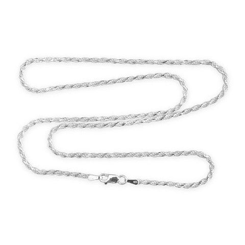 1.8mm Sterling Silver Rope Chain Necklace