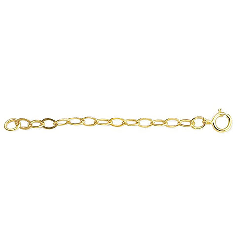 14K Yellow Gold Cable Chain Necklace Extender Clasp