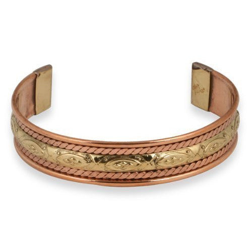 Queen's Copper and Brass Cuff Bracelet