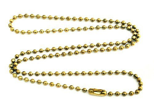 2mm Yellow Gold Brass Ball Chain Necklace