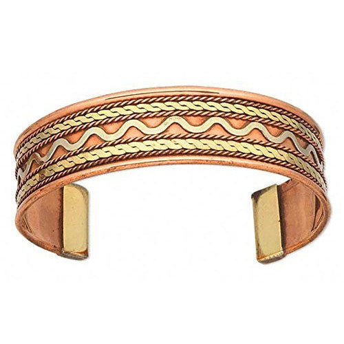 Silver River Brass Inlay Copper Cuff Bracelet