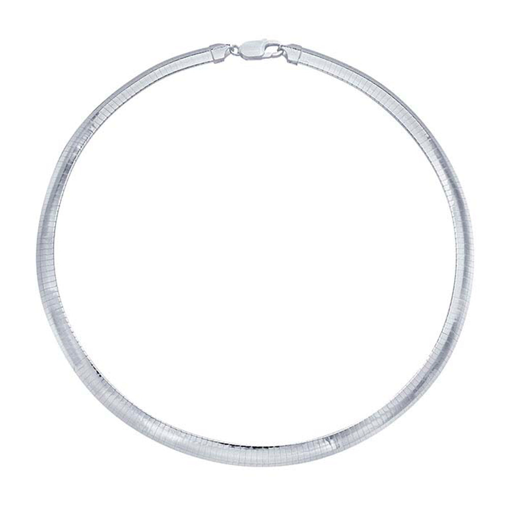 8mm Wide Sterling Silver Omega Necklace Chain