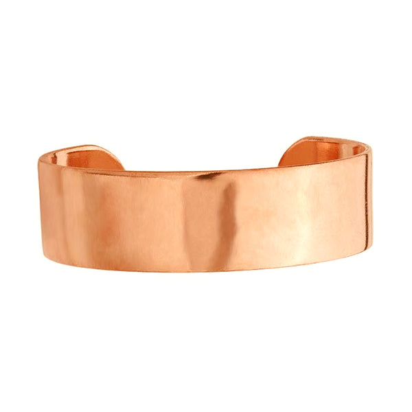Plain Large Polished Pure Copper Cuff Bracelet 3/4" Wide with Extra Durable Color Protect Finish