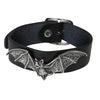 Desmodus Wriststrap Alchemy Gothic Black Leather Bat Bracelet