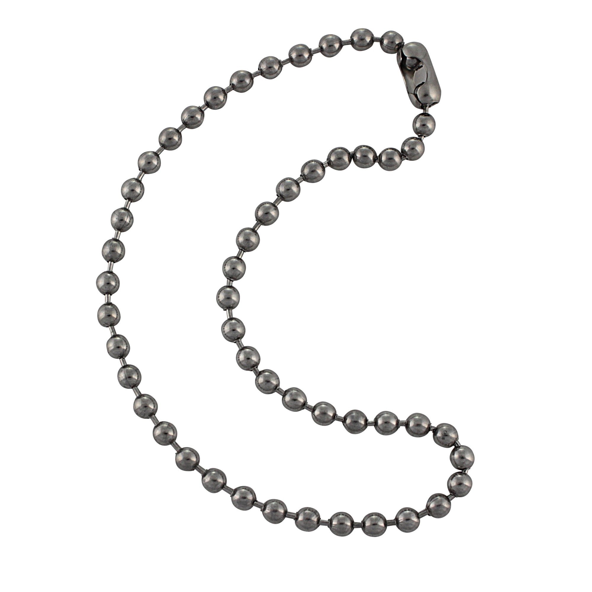 33ft Stainless Steel Ball Chain 3mm Bead Dog Tag Chain Beaded Necklace  Chains for Jewelry Making Bracelet Military Crafts, Silver Metal Pull Chain  Small Ball Bead Chain Roll w/20 Connectors - Walmart.com