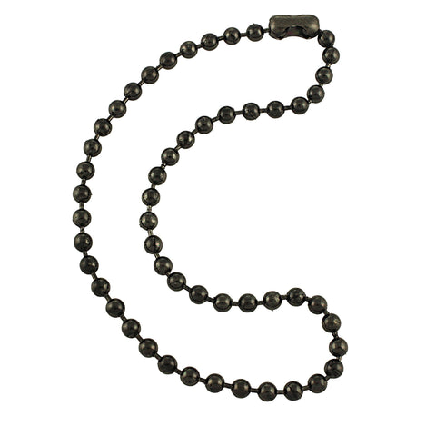 6.3mm Large Gunmetal Steel Ball Chain Mens Necklace