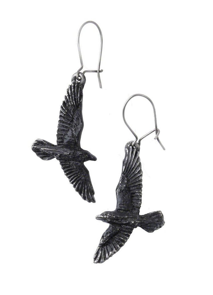 Black Raven Earrings by Alchemy Gothic