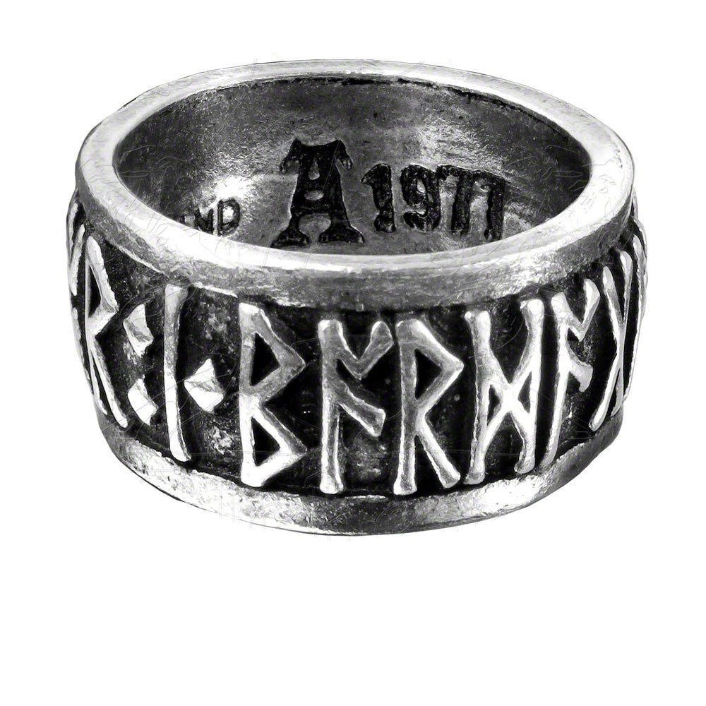 Runeband Ring Nordic/Viking "Poetry is in Battle" Runes by Alchemy Gothic