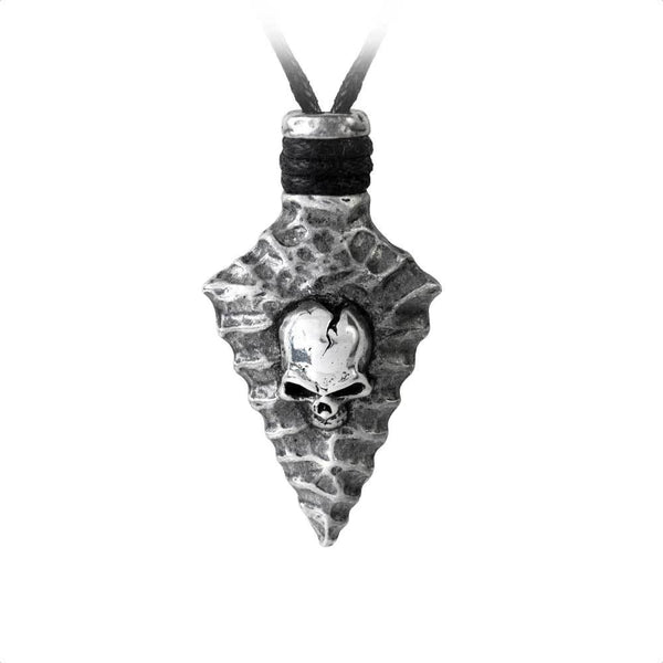 Capitaneus Gothic Skull Arrowhead Pendant Necklace