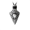 Capitaneus Gothic Skull Arrowhead Pendant Necklace