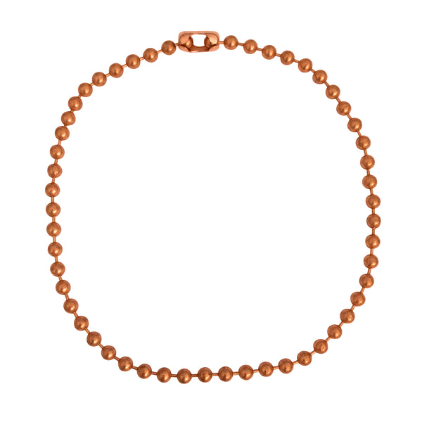 6.3mm Large Bright Copper Ball Chain Mens Necklace