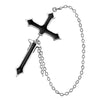 Impalare Black Cross Single Faux Stretcher Earring by Alchemy Gothic