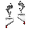 Marie Antoinette Red Crystal Guillotine Earrings by Alchemy Gothic