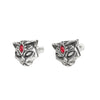Sacred Cat Earrings with Red Crystals by Alchemy Gothic