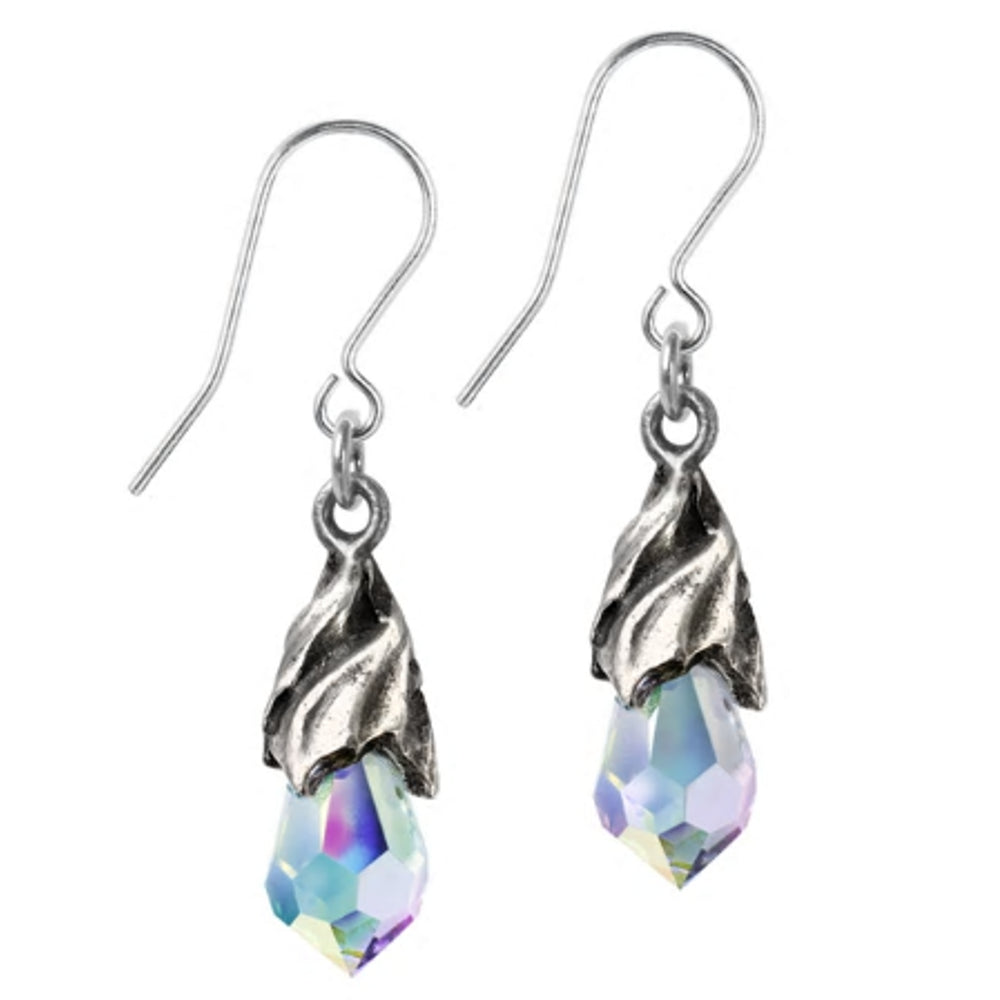 Empyrean Tear Clear Aurora Crystal Earrings by Alchemy Gothic