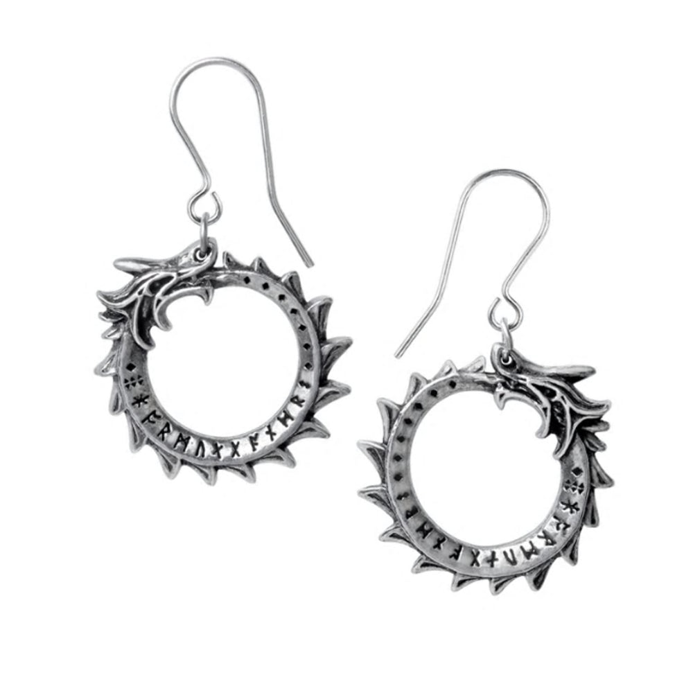 Jormungand Nordic Ouroboros Dragon Earrings by Alchemy Gothic