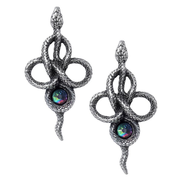 Tercia Serpent/Snake Crystal Earrings by Alchemy Gothic