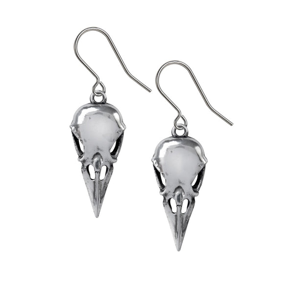 Coeur Crane Raven Skull Earrings by Alchemy Gothic